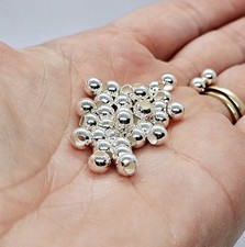 925 Sterling Silver Drum Beads 4x5mm Jewellery Craft Findings x10
