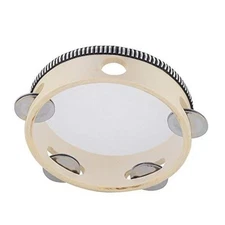 Hand Held Tambourine Drum inch Bell Birch Metal Jingles Percussion Gift 6