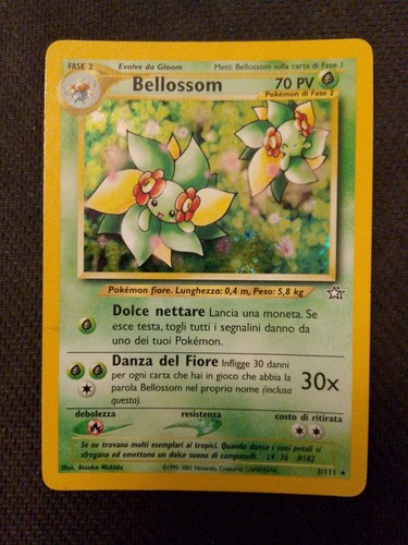 POKEMON BELLOSSOM 3/111 NEO GENESIS NO PRIMA EDIZIONE EXCELLENT OPERA VINTAGE