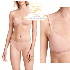 3W Cup Bra By Wolford 80C Rose Tan Pink Bra without Wire With Silicone Stripes