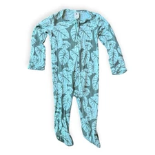 Kate Quinn Baby Footed Pajamas Long Sleeve Zipper Leaf Print 6-9 Months