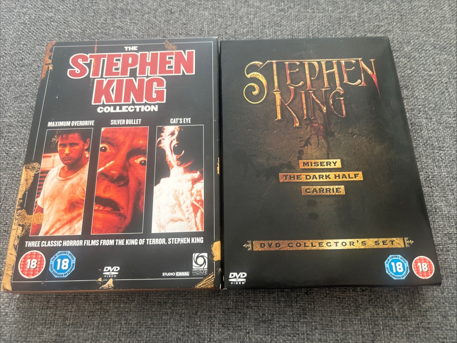 Stephen King Collection X 2 Box Sets - Cats Eye Silver Bullet Misery Carrie Etc