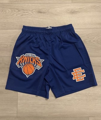 Eric Emanuel New York Knicks NBA Basketball Blue Mesh Shorts Size M