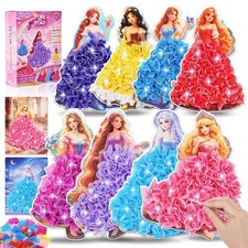 VEYLIN Screen-Free Poke and Poke Art Kit for Girls Ages 4-8, 8 Princess Desig...