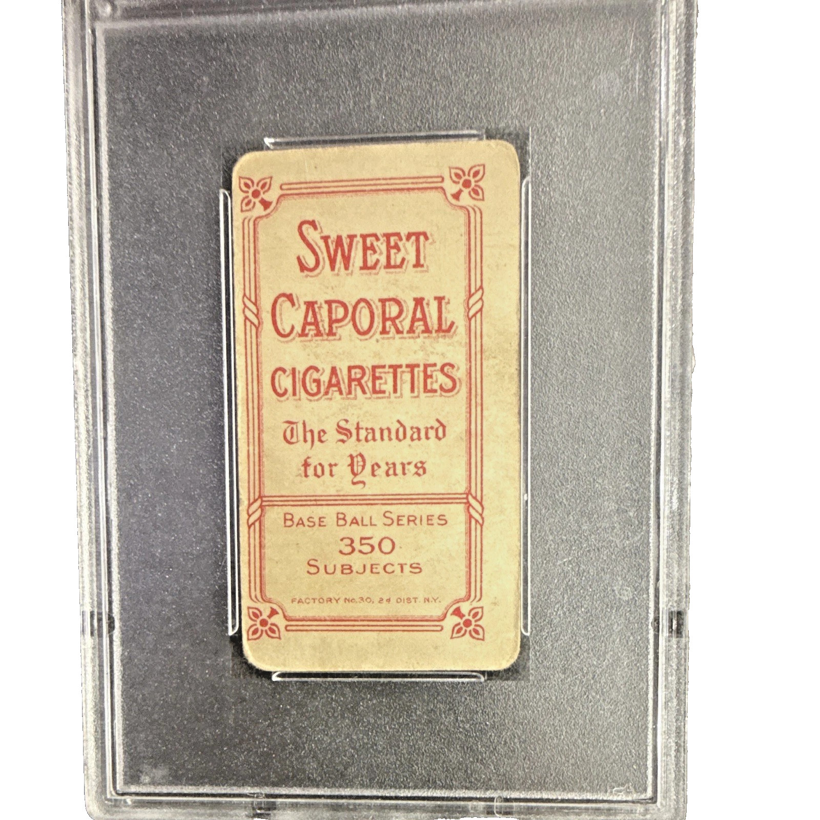 1909-11 T206 Fred Parent Chicago White Sox Sweet Caporal Back PSA 2 Good Vintage view 2