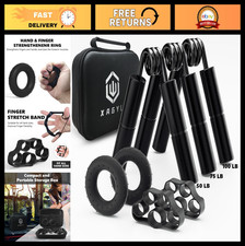 Adjustable Hand Grip Strengthener Kit 50-175LB, Finger Stretcher  Grip Rings fo