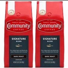 Community Coffee Signature Blend, 64 Ounces Ground Coffee, Dark Roast, 32 Ounce