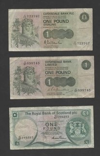 3 BILLETS ECOSSAIS 1 POUND 3 BILLETS DIFFERENTS