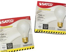 2-pk. 4-BULB Satco Shatterproof 75W - 130V Fr...