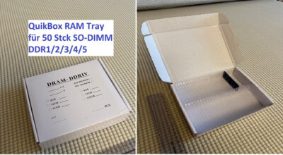 Quik Box Ram Tray Memory Storage for 50 piece SO-DIMM with Inlay PVC Antistatic