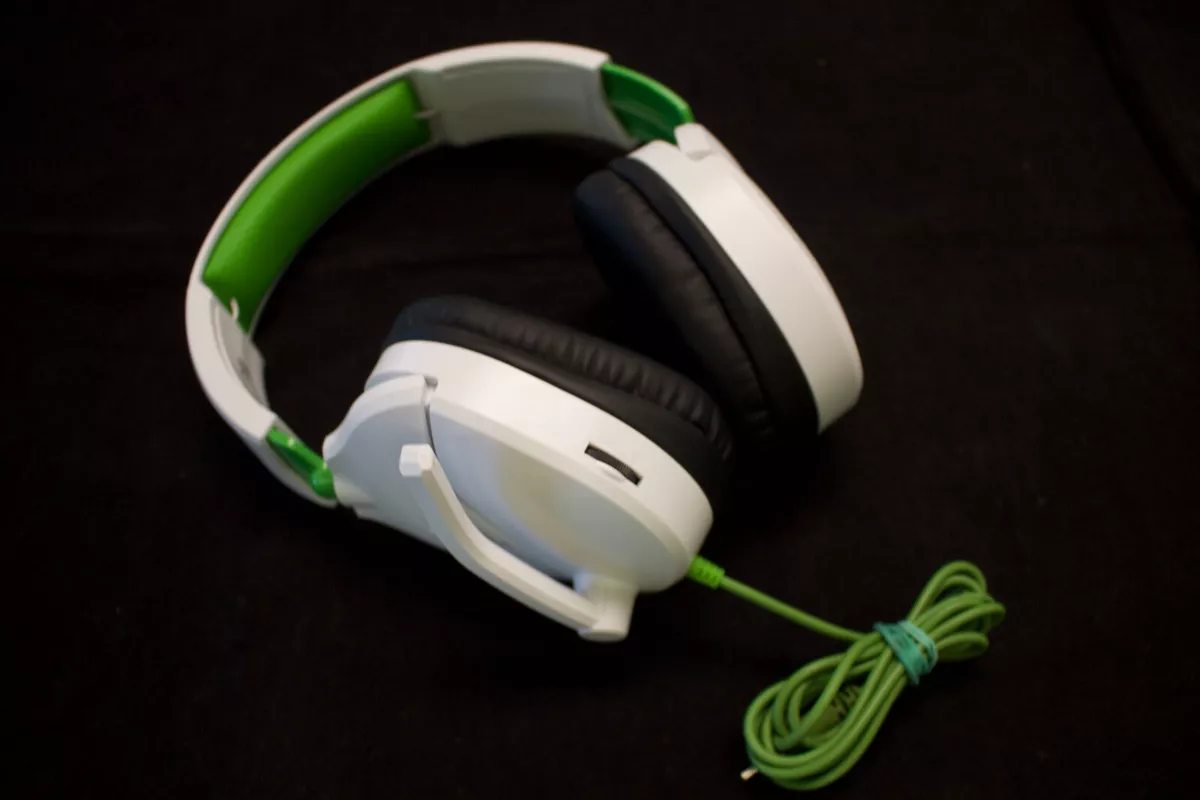 White and green 2024 turtle beach headset