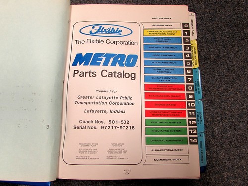 Manual de catálogo de piezas Flxible Corporation Metro 501 502 97217-97218 - Imagen 2 de 2