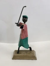Original Authentic GOLFER FIGURINE SCULPTURE by MANUEL FELGUEREZ VINTAGE SIGNED