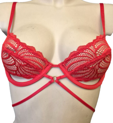Lingadore  Riemen BH mit Bügel Gr.70D UK32D  Spitze in Rot Sexy