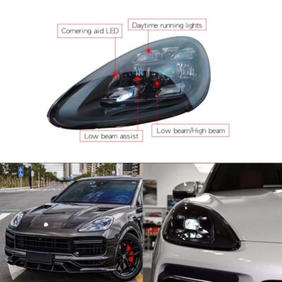 Pair 2023 LED Headlight Upgrade For Porsche Cayenne 958 2011-2014 Head Lamp