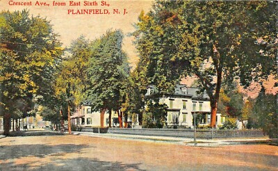 Plainfield NJ~Crescent Avenue Von East Sixth St~Postkarte