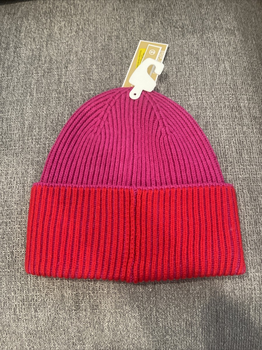 NWT Michael Kors Fisherman Rib Cuff Beanie - Deep Fuchsia  display picture 2