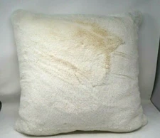 New Faux Fur Winter Ivory Decorative Throw Pillow 20" Brentwood Home Plush