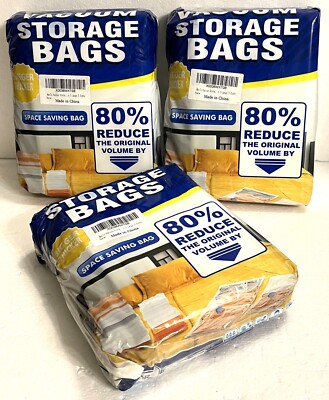 3 Packs Vacuum Storage Space Saving Bags - 6 Bags Each Pack (3 Large & 3 Jumbo)