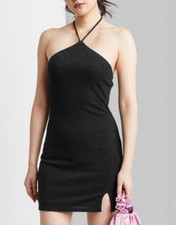 NEW Wild Fable Sleeveless Side Slit Bodycon Dress Black Size Large