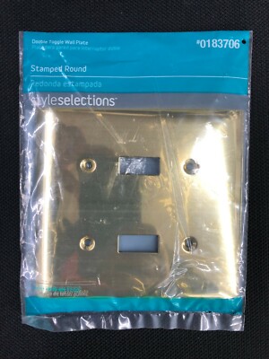 W10246-PB-CP  2-Gang Polished Brass Double Toggle Standard Wall Plate 183706
