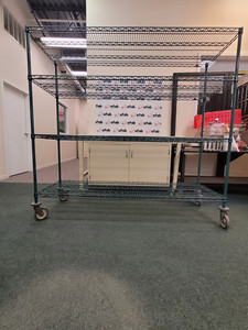 Metro M602472-SW Regency Green Epoxy Mobile Wire 4 Tier Shelving Unit