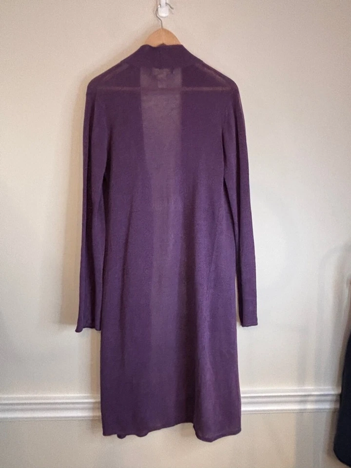 Ronit Zilkha Linen Full Length Open Cardigan Women's Size Medium Purple - Image 2 of 4