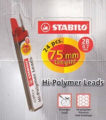 Stabilo Hi-Polymer Lead 0.7mm 2B x 576 Leads 75mm long Mechanical Pencil Refills