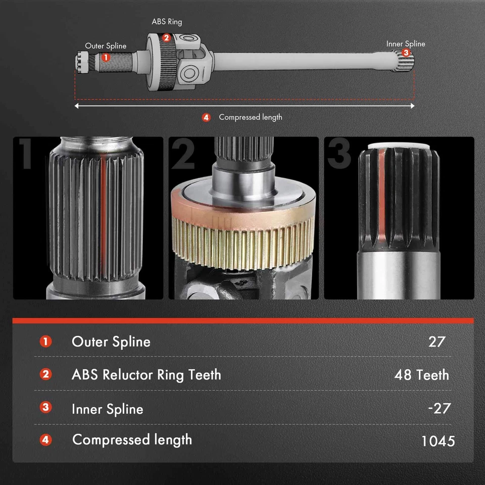 Conjunto de eje delantero A-Premium 2x CV para Jeep Grand Cherokee WJ 1999-2004 Foto 2 de 4