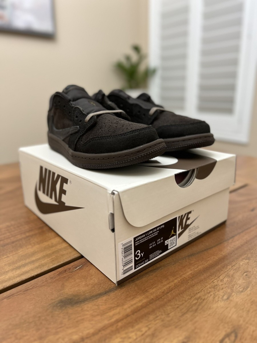 Air Jordan 1 Low PS Size 3Y Travis Scott Velvet Brown DO5442-202