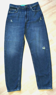 BENETTON Carrot-Fit-Jeans Tapered W31 (ca. L34 Maße!) ripped blau Herren-Hose