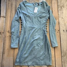Windsor Teal Dress Womans Size L V-Neck