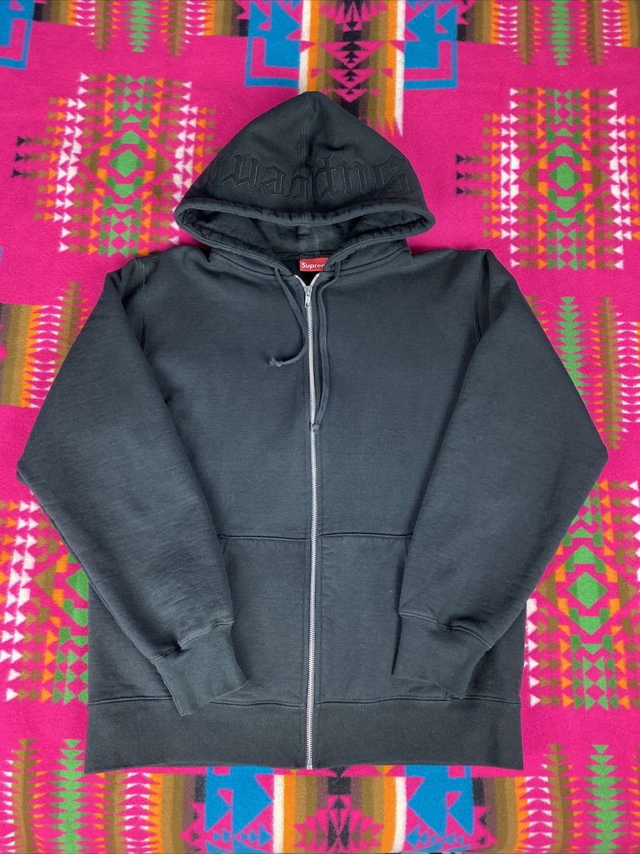 Supreme Old English Hood Logo Hoodie Sweatshirt Full Zip Supreme Old English Hood Logo Hoodie Sweatshirt Full Zip