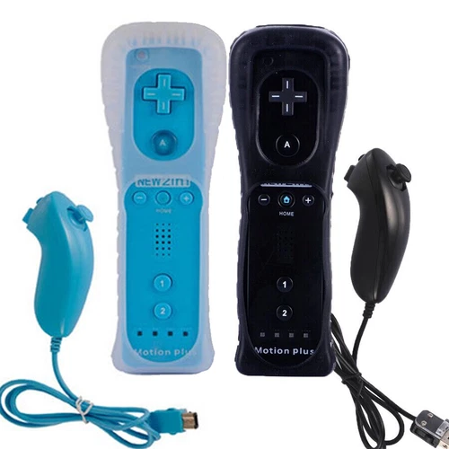 Built in Motion Plus Remote Controller &Nunchuck for Nintendo Wii /Wii U Console
