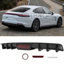 For Porsche Panamera Rear Lower Bumper Diffuser Shark Fin Splitter Lip Spoiler For Porsche Panamera Rear Lower Bumper Diffuser Shark Fin Splitter Lip Spoiler