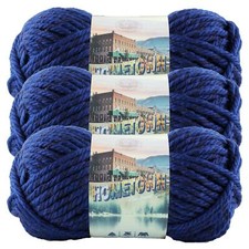  3 Pack Lion Brand Yarn 135-109K Hometown Bulky Yarn, Fort Worth Blue