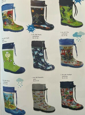 Beck Jungen Kinder Baby Regen Matsch Gummistiefel Gr 21-38 div Motive 