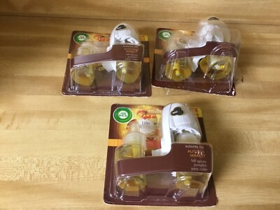 3 Packs Air Wick Life Scents Scented Oil Refills (2)  And Warmer Autumn Market 