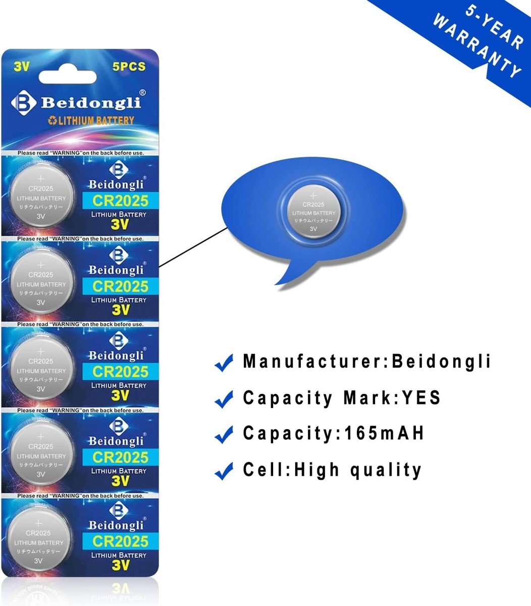 Maxell Cr2025 – 3 V, Paquete De 5 Unidades, CR2025, 3 Volts