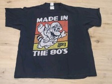 Super Mario Bros 3 Made In The 80's Black Short Sleeve T-Shirt Men's Size 2XL
