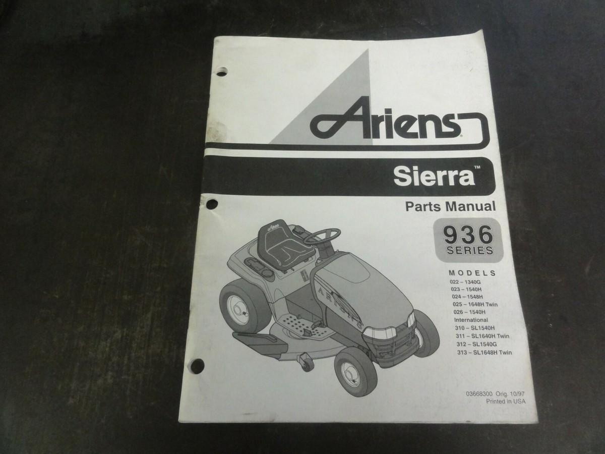 Ariens 936 Series 022-1340G 023-1540H 024-1548H Sierra Mower Parts Manual