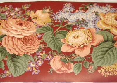 Waverly WALLPAPER BORDER 22 Feet Brianna Rose Crimson RED  5503562 NEW