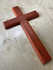 Wood Cross Exotic African Padauk Large 16” ( Custom Christian Crucifix )