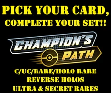 Pokemon Champion's Path - Pick Your Card Complete Your Set C/UC Rare REV HOLO UR
