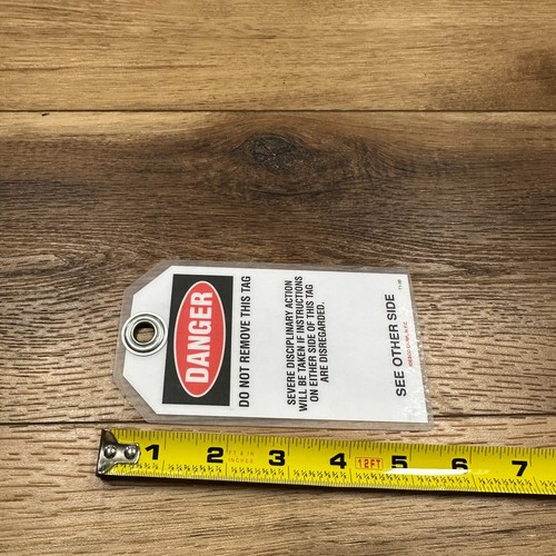 Idesco Safety T1-98 Lockout Tag Danger Out of Service w Zip Tie - Picture 4 of 5