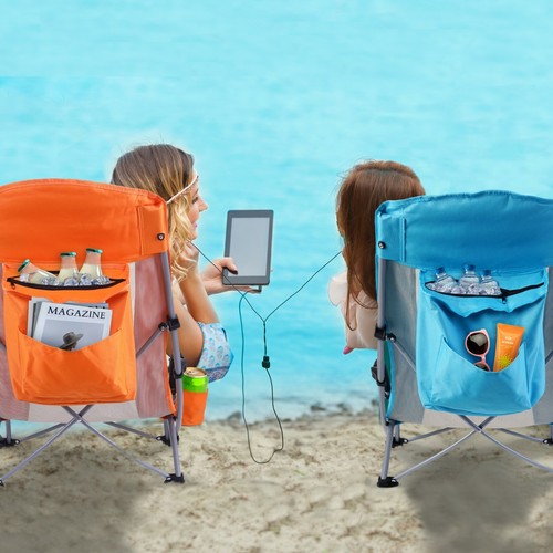 Beach Chair Beach Chairs for Adults Folding Camping Chair for Adults with Cooler - Picture 5 of 45