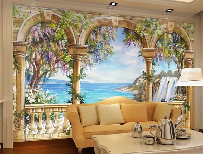 3D Arch Scene ZHUA5480 Wallpaper Wall Murals Removable Self-adhesive Ann