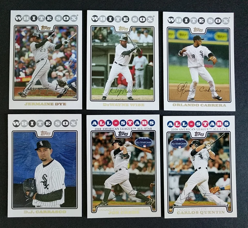 2008 Topps ~ Chicago White Sox ~ Juego de 26 cartas del equipo Serie 1 y 2 con actualización Foto 4 de 4