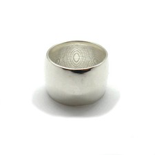 Plain Sterling Silver Ring Band Stamped Solid 925 17mm Wide Handcrafted