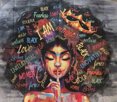 Strong Black Woman, I am Wall Tapestry, 5x5 Feet